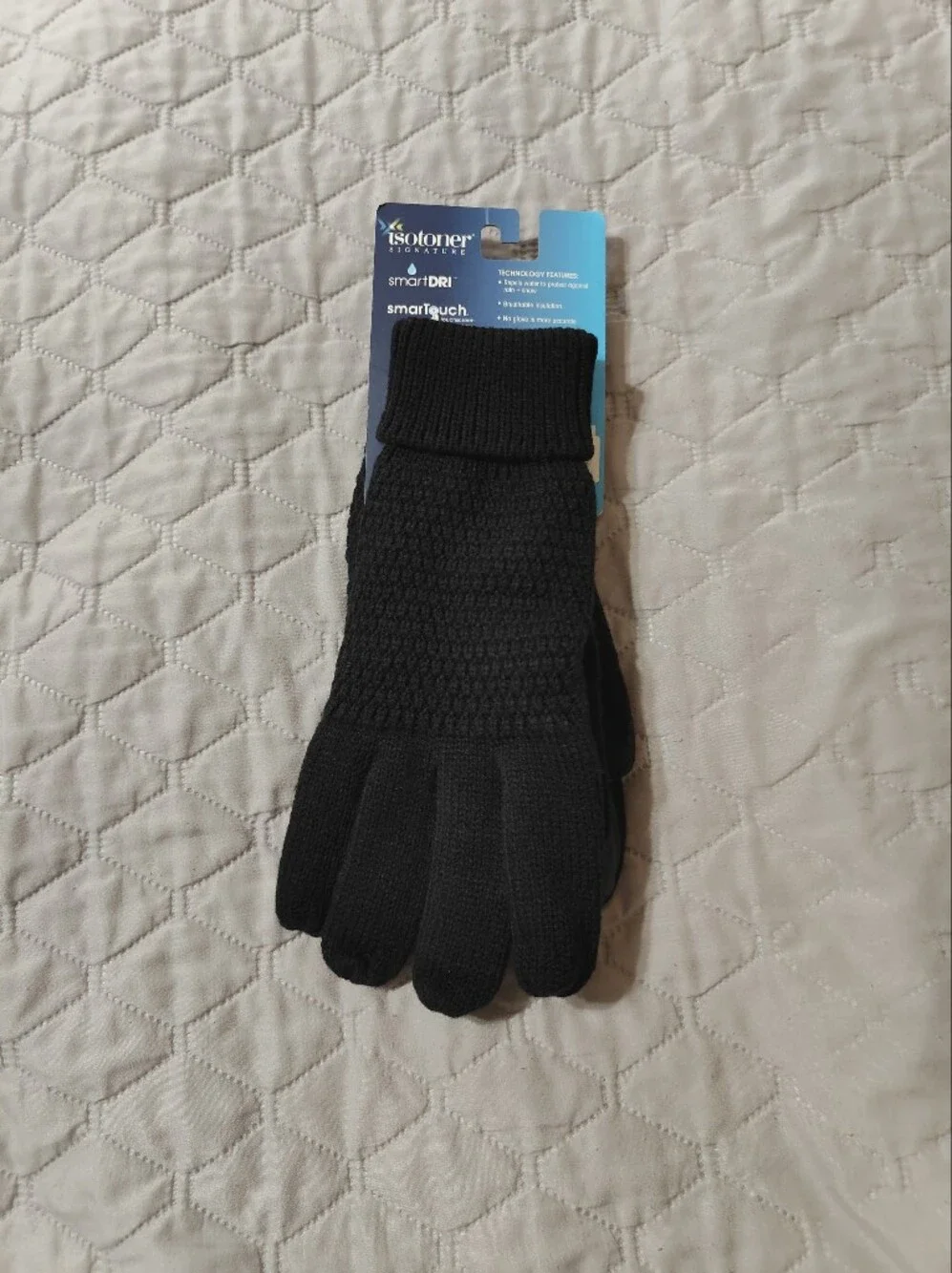 Isotoner Black Smart Dri Smart Touch Women's Gloves NWT
